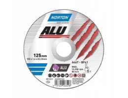 NORTON TARCZA VULCAN DO ALUMINIUM 125mm x 1.6mm x 22.2mm -T41 A46Q NORTON
