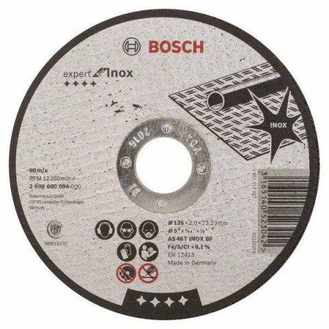 BOSCH TARCZA MET.125mm x 2,0mm x 22mm EXPERT FOR INOX BOSCH