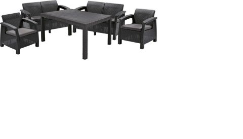 KETER MEBLE OGRODOWE CORFU II FIESTA /GRAFIT CURVER/KETER