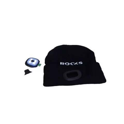 ROOKS CZAPKA CZARNA Z LAMPKĄ USB 80lm ROOKS