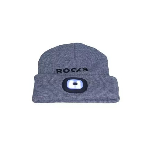 ROOKS CZAPKA SZARA Z LAMPKĄ USB 80lm ROOKS