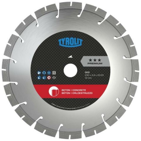 TYROLIT TARCZA DIAMENTOWA DO BETONU DCC PREMIUM 230 x 22,2mm C73W TYROLIT