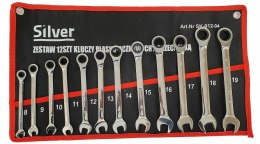 KLUCZE 12ele PŁASKO OCZKOWE Z GRZECHOTKĄ W POKROWCU/SILVER... SILVER