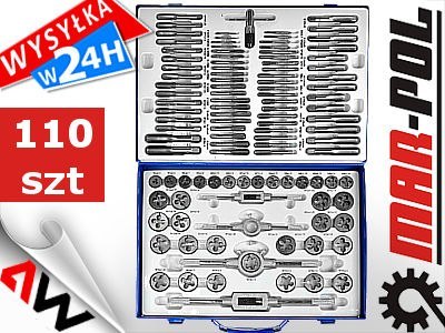 MAR-POL GWINTOWNIKI + NARZYNKI KOMPLET 110elem. MAR-POL