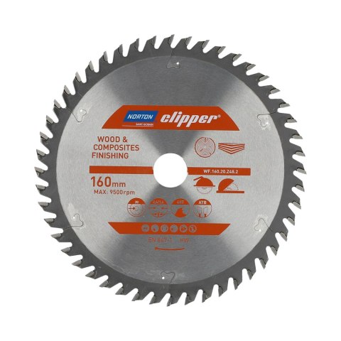 NORTON PIŁA TARCZOWA 160mm x 20mm x 48z DREWNO I KOMPOZYTY ATB (2,6 / 1,6) NORTON