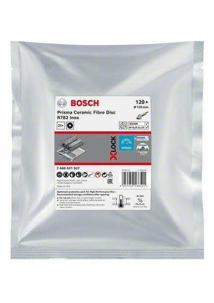 BOSCH FIBRA KRĄŻEK X-LOCK INOX 125 gr.120 R782 /25szt. %%% BOSCH