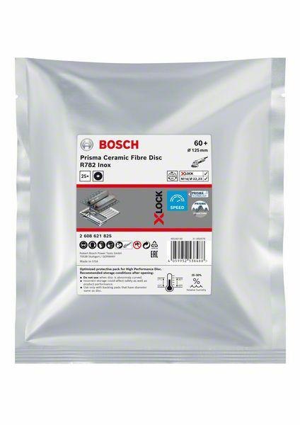 BOSCH FIBRA KRĄŻEK X-LOCK INOX 125 gr. 60 R782 /25szt. BOSCH