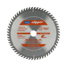 NORTON PIŁA TARCZOWA 260mm x 30mm x 60z DREWNO I KOMPOZYTY ATB (3,2 / 2,2) NORTON