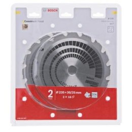 BOSCH PIŁA TARCZOWA DWUPAK CONSTRUCT WOOD 235x2,8/1,8x30x16z %%% BOSCH