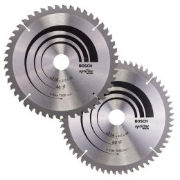 BOSCH PIŁA TARCZOWA DWUPAK OPTILINE WOOD 216x2,0/1,4x30x48z + MULTI MATERIAL 216x2,5/1,8x30x80z %%% BOSCH
