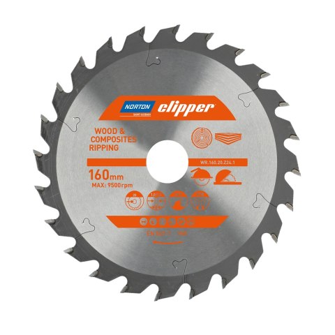 NORTON PIŁA TARCZOWA 160mm x 20mm x 24z DREWNO I KOMPOZYTY ATB (1,8 / 1,2) NORTON
