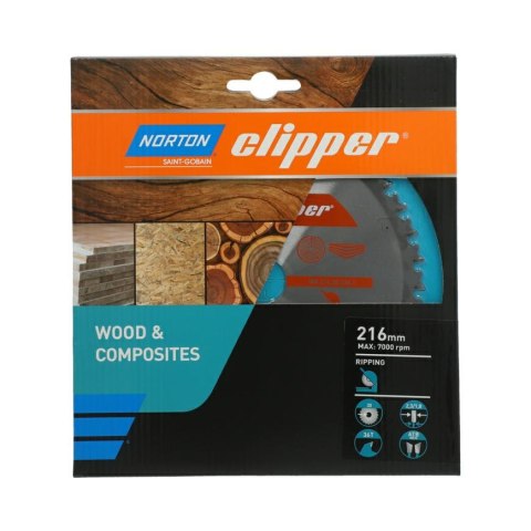 NORTON PIŁA TARCZOWA 216mm x 30mm x 36z DREWNO I KOMPOZYTY ATB Neg (2,3 / 1,8) NORTON