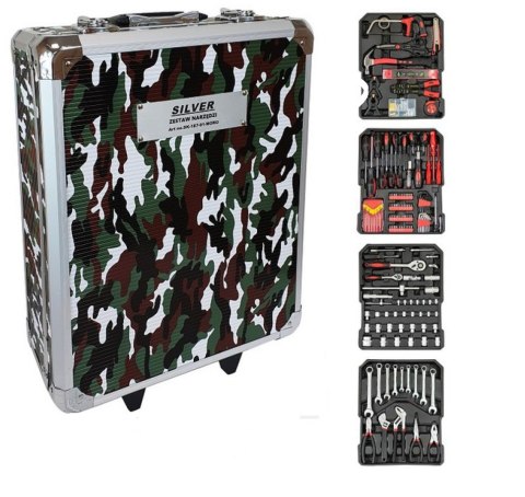 SILVER ZESTAW KLUCZY 419el. W WALIZCE NA KÓŁKACH MORO SILVER