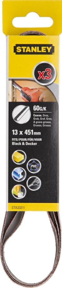 STA.PASY BEZKOŃCOWE 13mm x 451mm P 60 /3szt. STANLEY