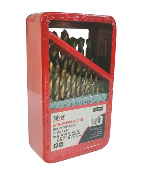 WIERTŁO METAL TYTANOWE KPL.29szt. 1,5-27mm /SILVER SILVER
