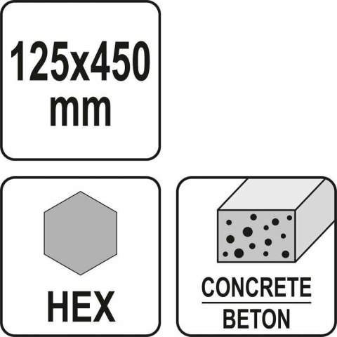 YATO DŁUTO ŁOPATKA HEX 125mm DO BETONU I ASFALTU YATO