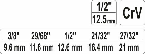 YATO KLUCZ DO ŚRUBUNKÓW 1/2" 03316 YATO