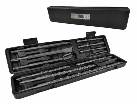 ZESTAW WIERTEŁ I DŁUT SDS PLUS W WALIZCE 12szt. SILVER