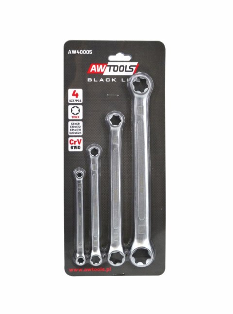 AWTOOLS KLUCZ OCZKOWY TORX E6-E24 - 4 CZĘŚCI BLACK LINE AWTOOLS