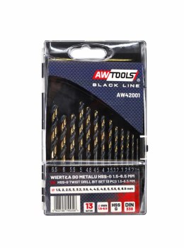 AWTOOLS WIERTŁO METAL HSS M2 KPL. 13szt./1.5 - 6.5mm/ PREMIUM AWTOOLS
