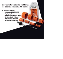 BAHCO OTWORNICA 3834 KPL.10szt BAHCO